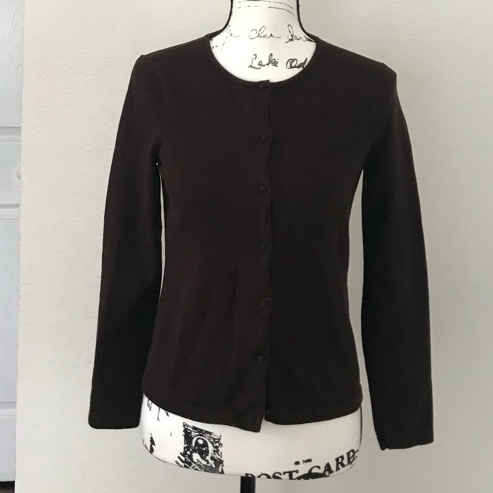 Jones New York Cotton Cardigan brown